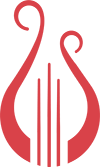 Lyre logo scarlet